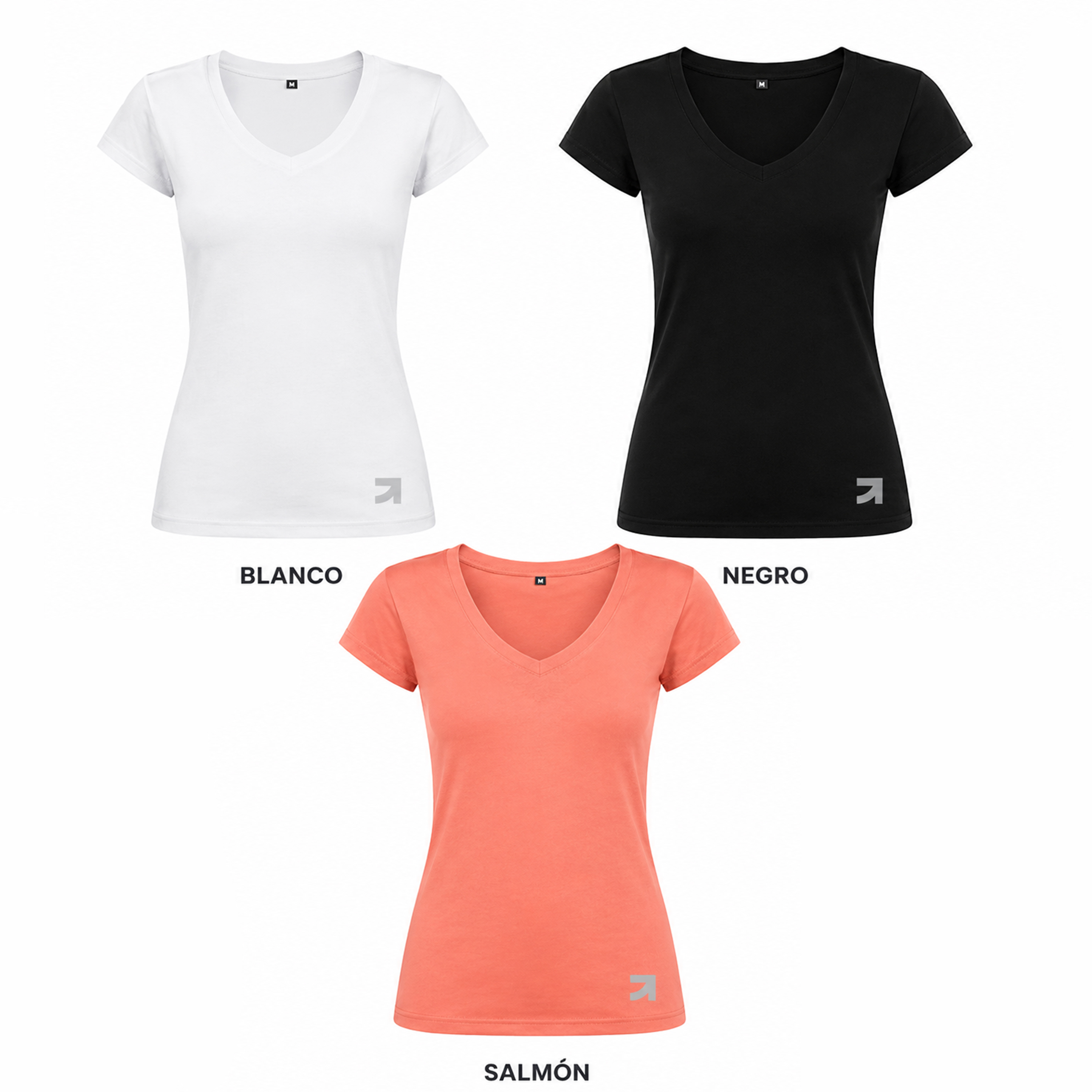 CAMISETA ALGODÓN BIO CUELLO PICO MUJER