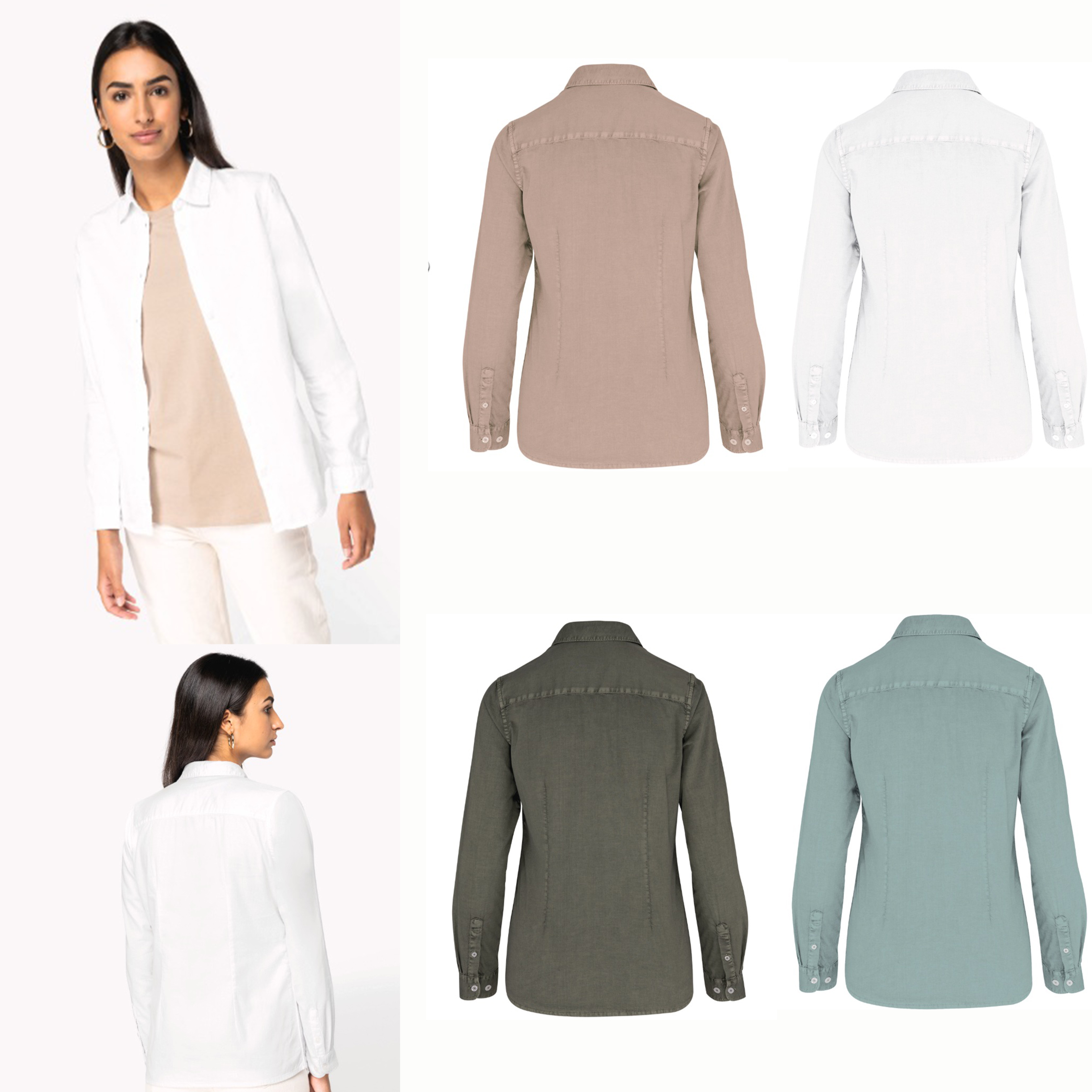 CAMISA ECORRESPONSABLE EFECTO LAVADO ML MUJER