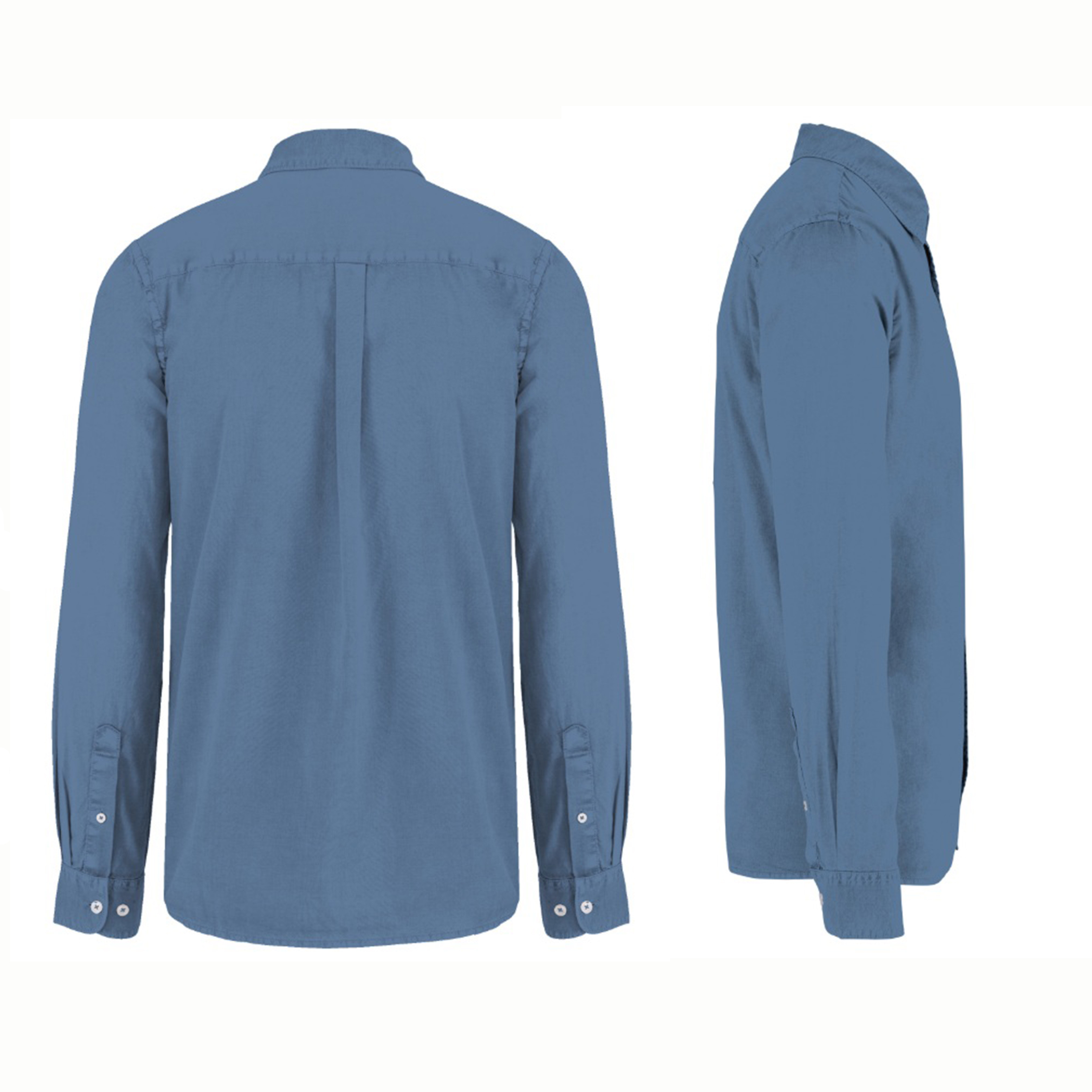 CAMISA ECORRESPONSABLE EFECTO LAVADO ML HOMBRE AZUL TALLA S