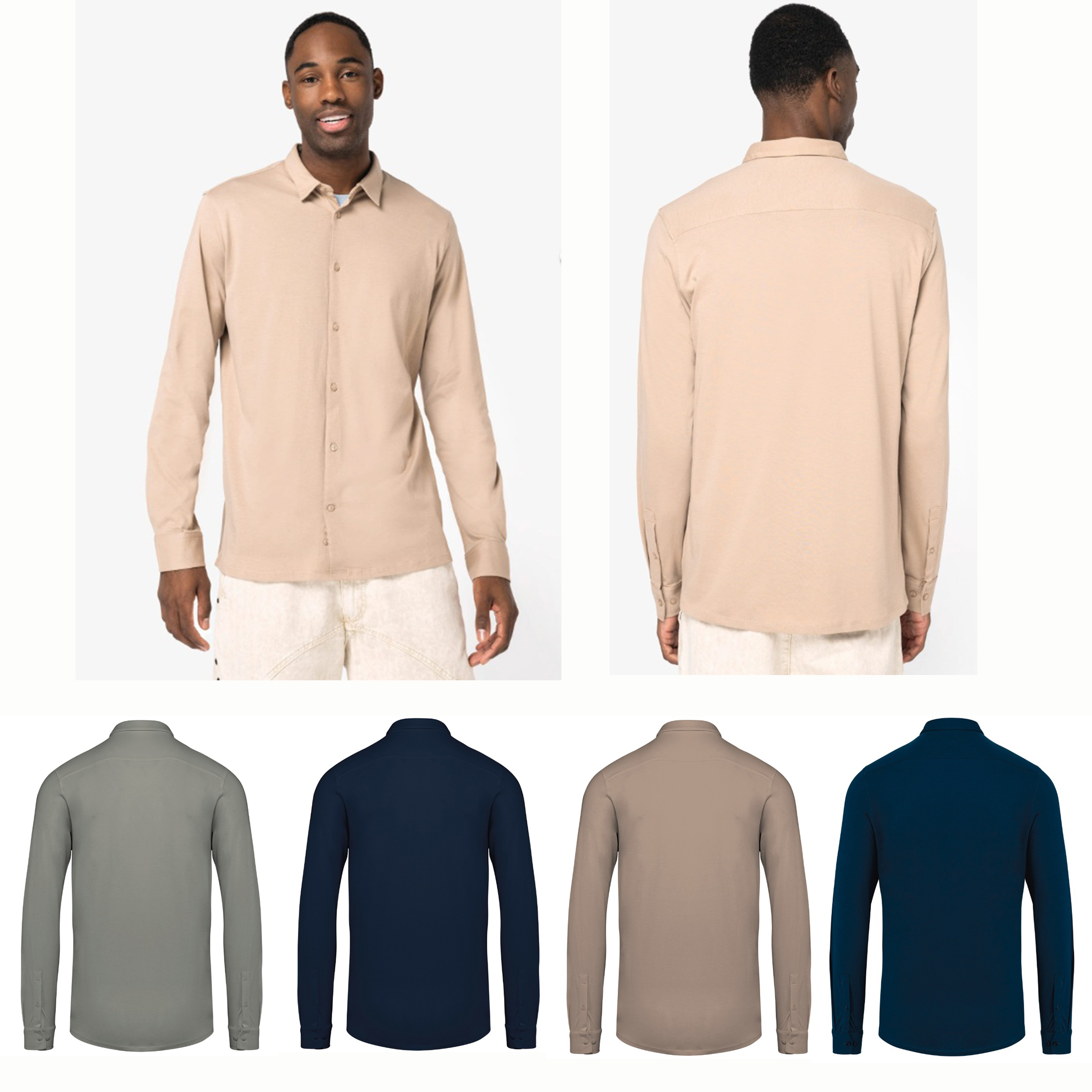 CAMISA ECORRESPONSABLE ML DE PUNTO HOMBRE